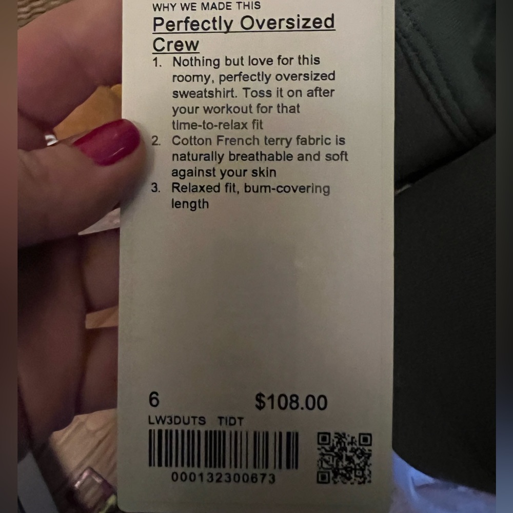 LULULEMON - PERFECTLY OVERSIZED CREW - NATURAL IVORY NWT - Picture 3 of 6